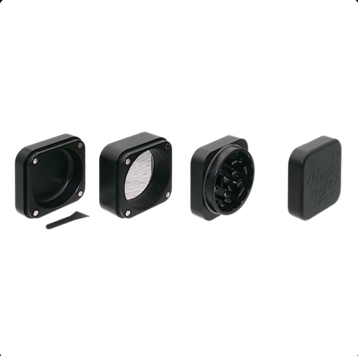 GADGET Best Buds The Cube Grinder Alluminio Nero 4 Parti (50mm)