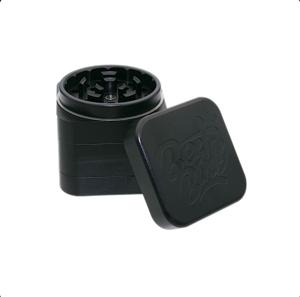 GADGET Best Buds The Cube Grinder Alluminio Nero 4 Parti (50mm)