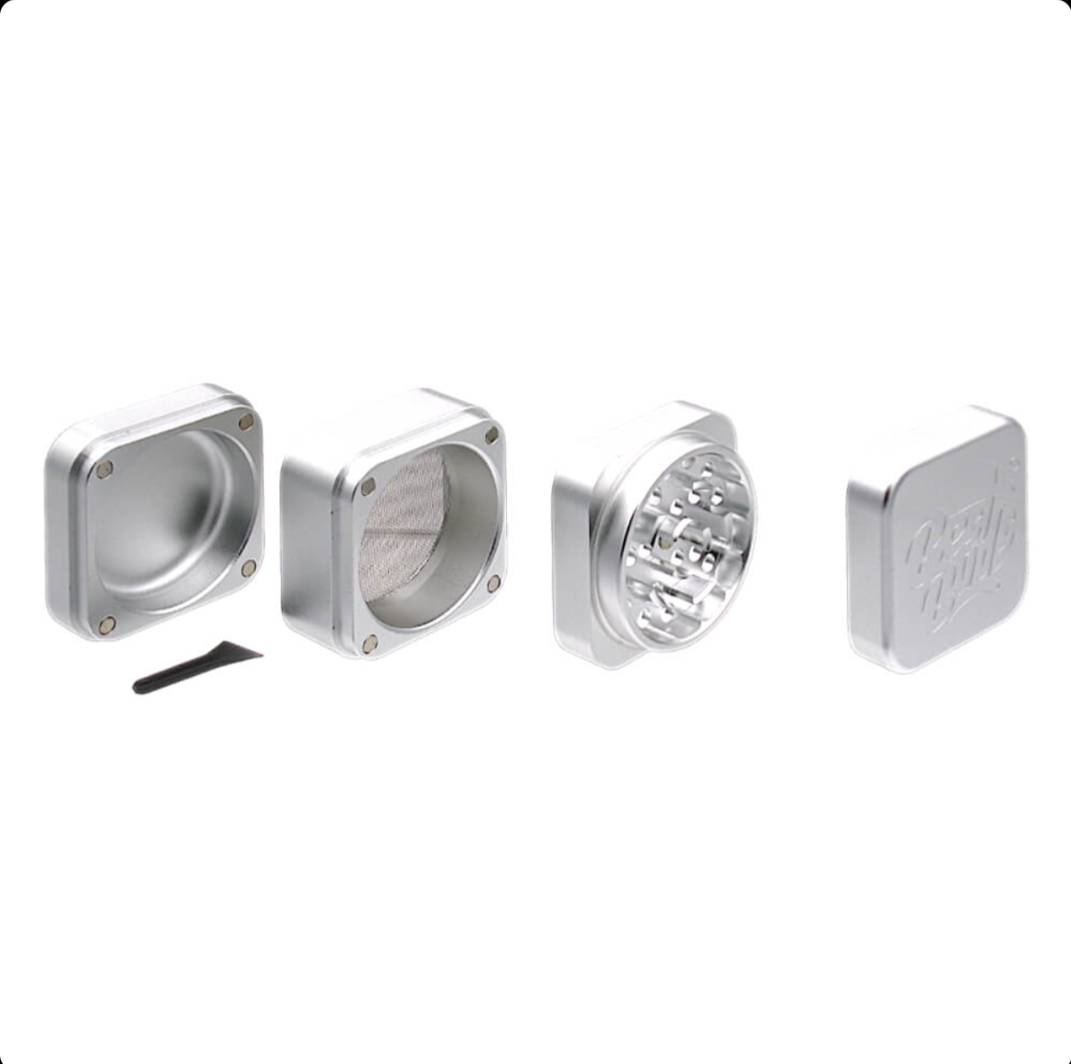 GADGET Best Buds The Cube Grinder Alluminio Argento 4 Parti (50mm)