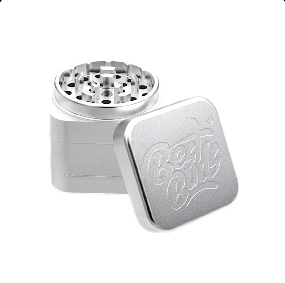 GADGET Best Buds The Cube Grinder Alluminio Argento 4 Parti (50mm)