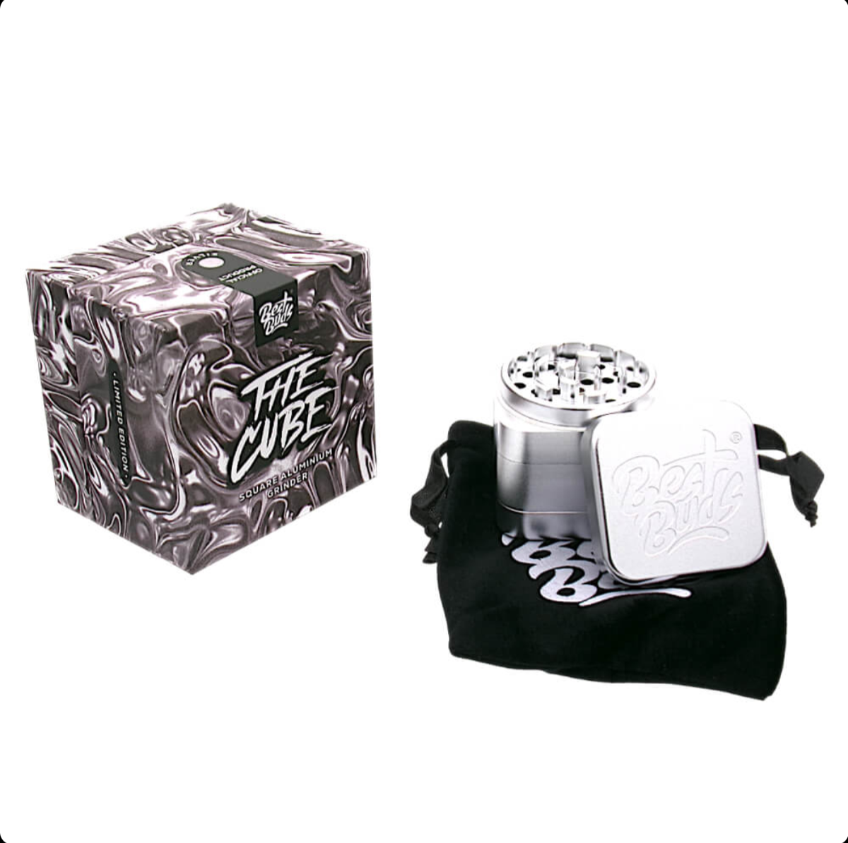 GADGET Best Buds The Cube Grinder Alluminio Argento 4 Parti (50mm)