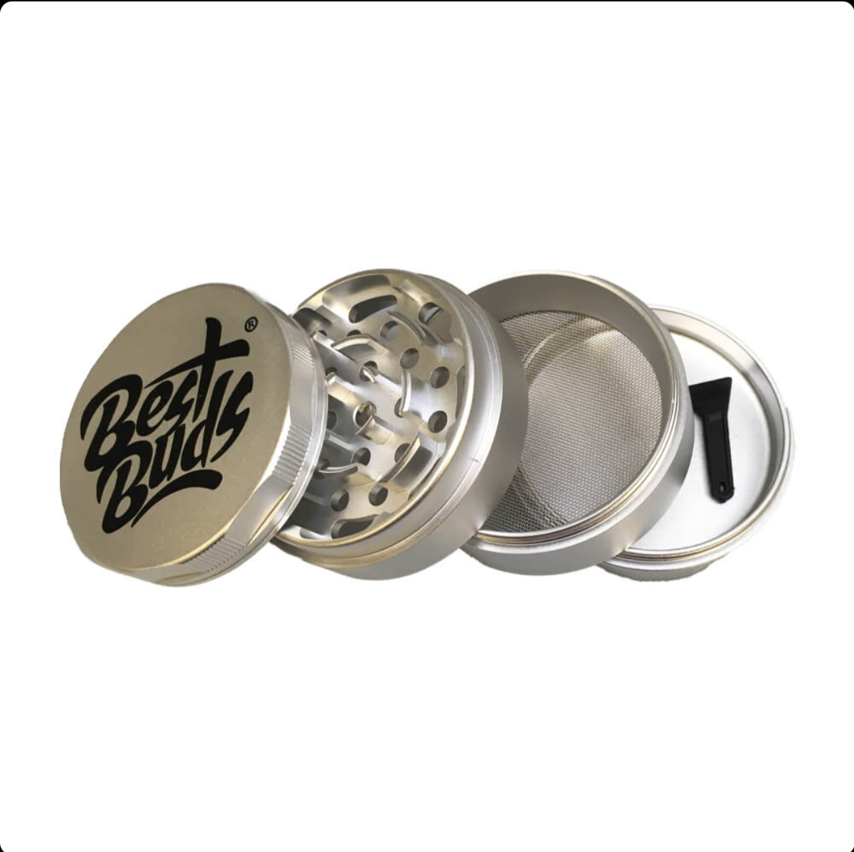 GADGET Best Buds Mighty Grinder Alluminio Argento 4 Parti (60mm)