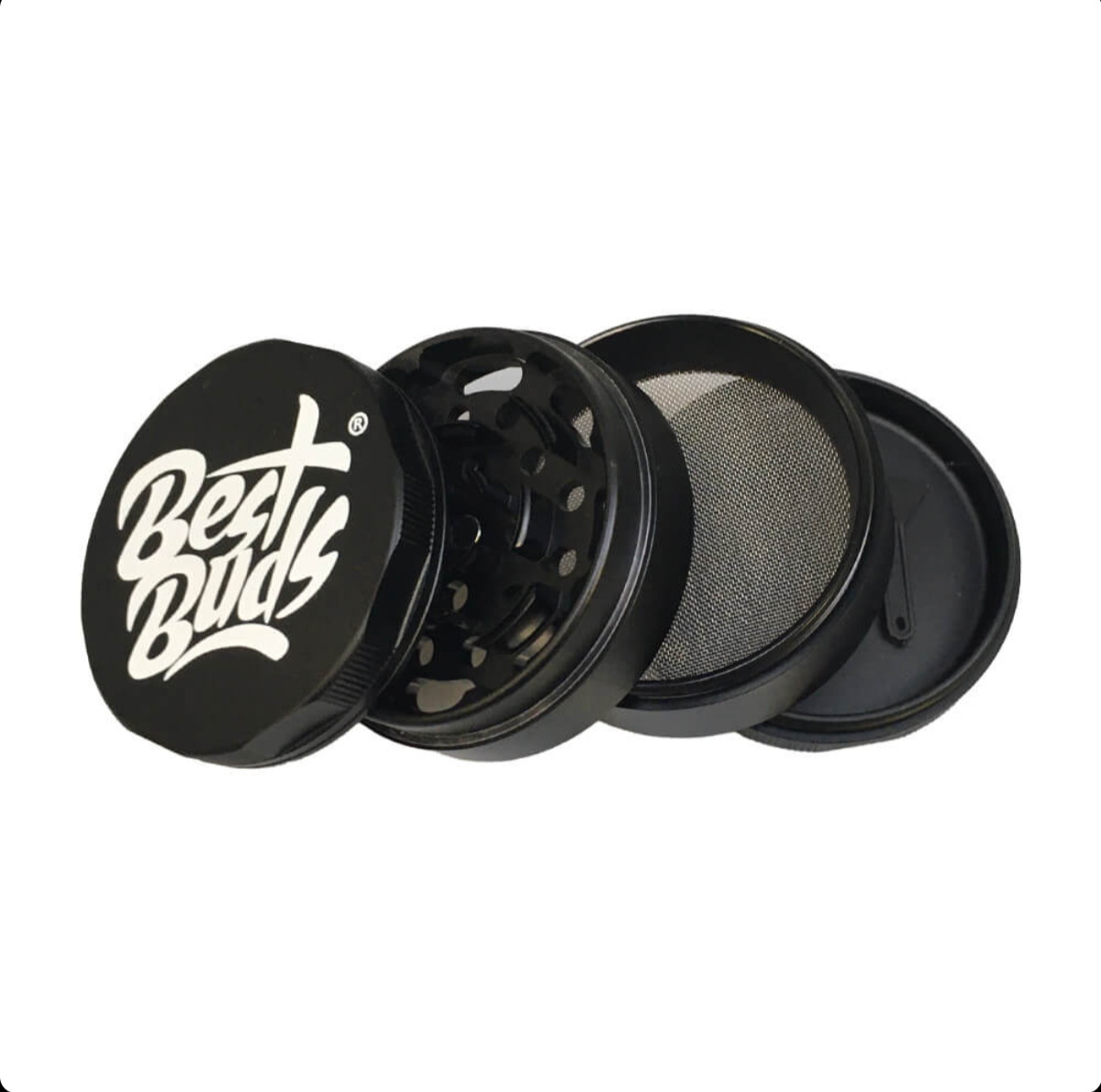 GADGET Best Buds Mighty Grinder Alluminio Nero 4 Parti (60mm)