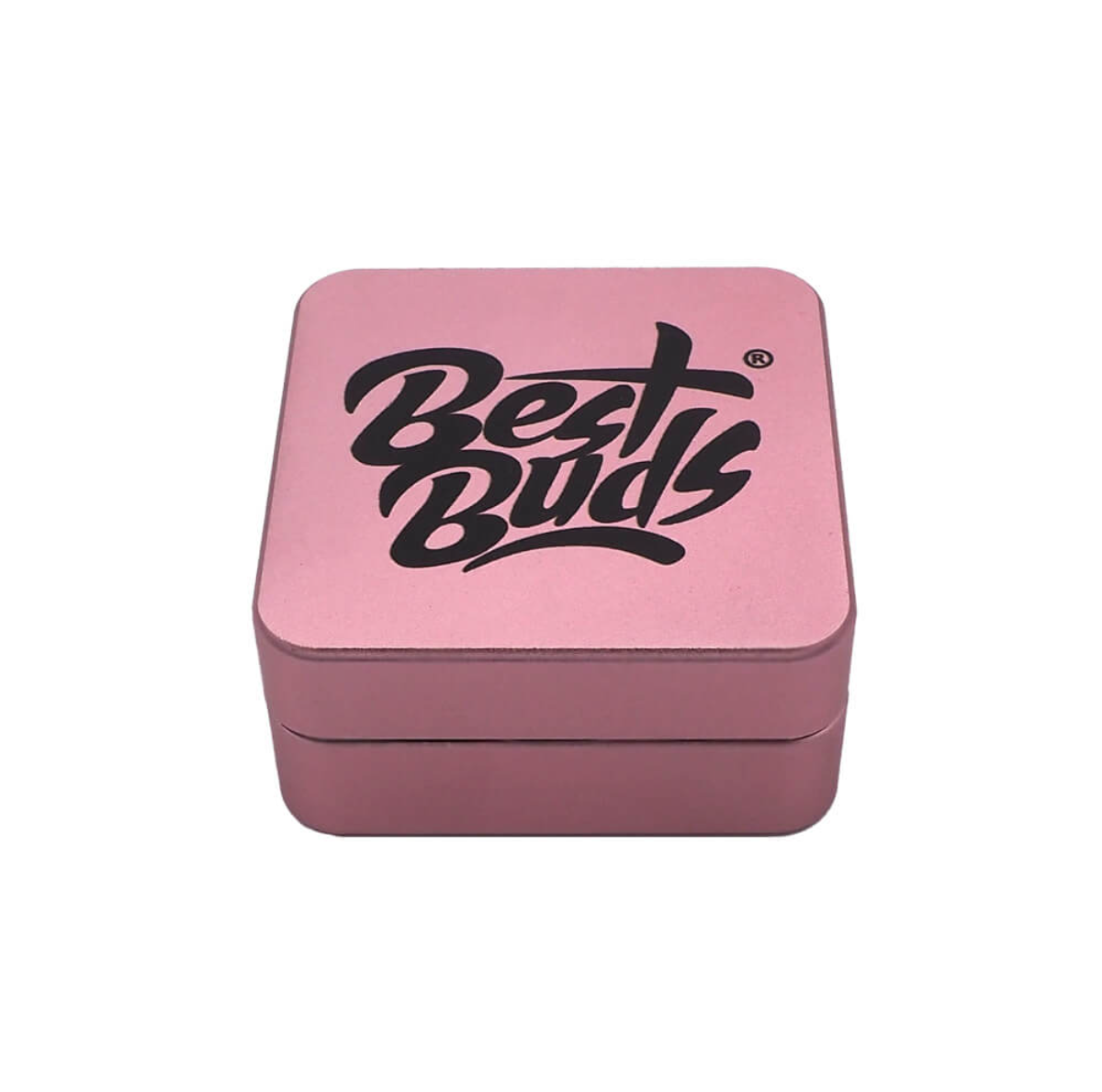 GADGET Best Buds Flacher Quadratischer Grinder in alluminio Flamingo 2 Parti (50mm)