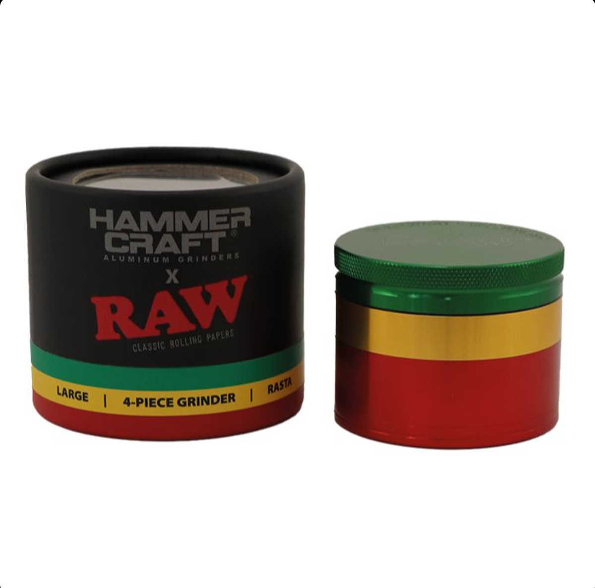 GADGET Smerigliatrice Artigianale a Martello RAW in Alluminio Rasta Grande 4 Parti – 60mm