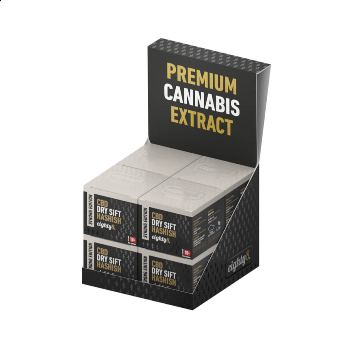 Estratti al CBD Eighty8 Estratto di CBD Dry Sift 14.56% CBD 1g (8pezzi/display)